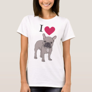I Liebe-französische Bulldoggen-Herz-niedlicher T-Shirt