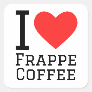 I Liebe Frappenkaffee Quadratischer Aufkleber