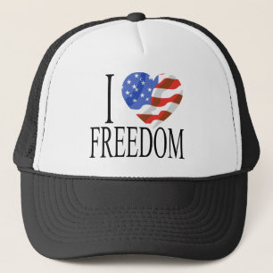 I Liebe Freedom US Flag Herzlich amerikanisch frei Truckerkappe