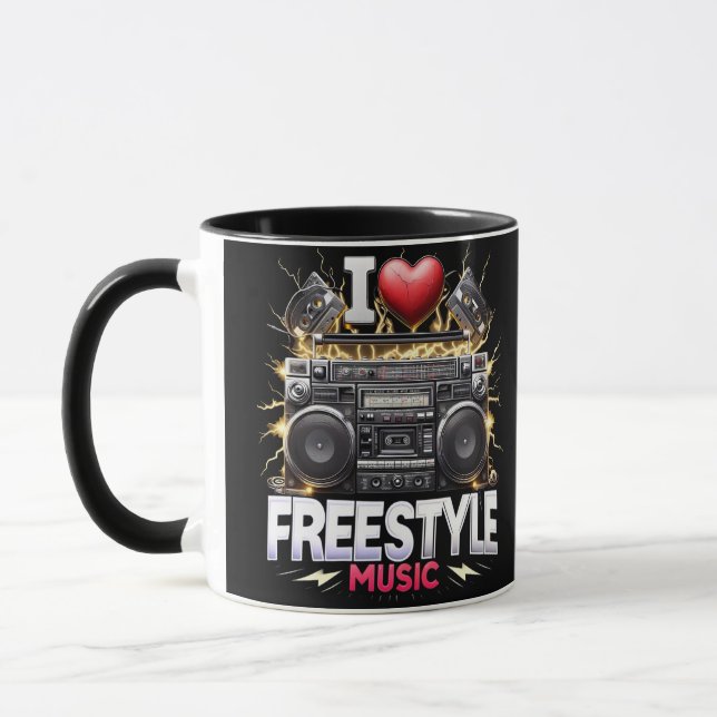I Liebe Freestyle Music Tasse (Links)