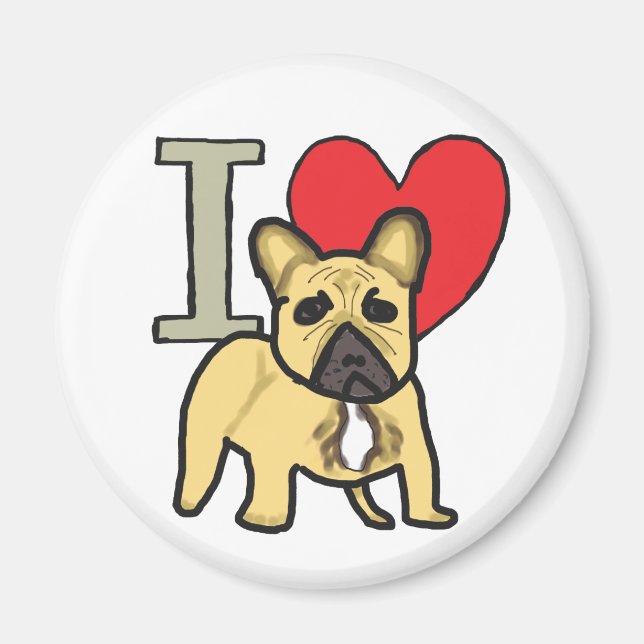 I Liebe French Bulldogs Magnet (Vorne)