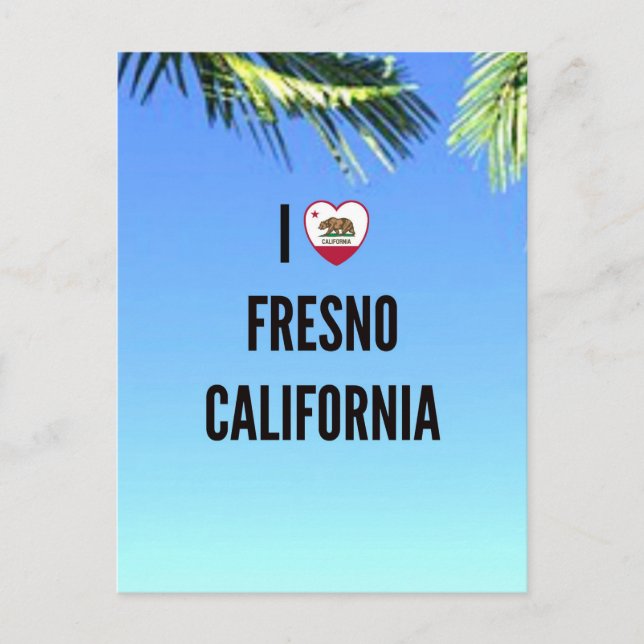 I Liebe Fresno, Kalifornien Postkarte (Vorderseite)