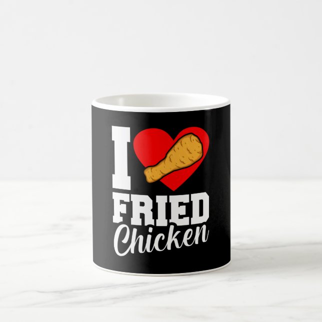 I Liebe Fried Chicken Funny Eater Grafik Kaffeetasse (Mittel)