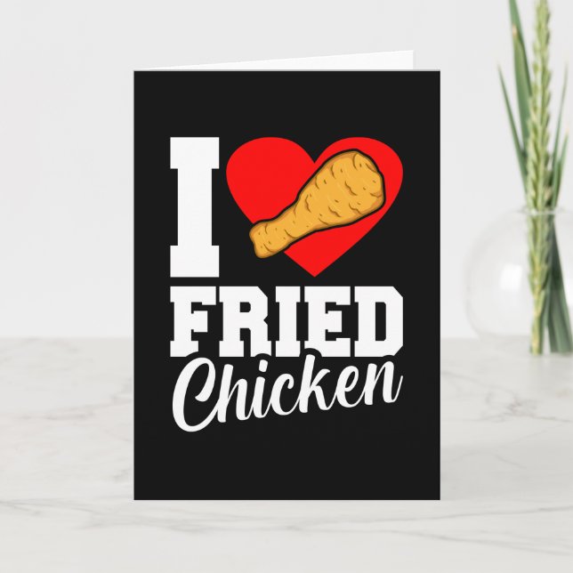 I Liebe Fried Chicken Funny Eater Grafik Karte (Vorderseite)