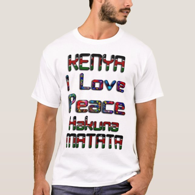 I Liebe Frieden und Einheit Kenia T-Shirt (Vorderseite)