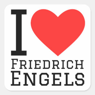 I Liebe Friedrich engels Quadratischer Aufkleber