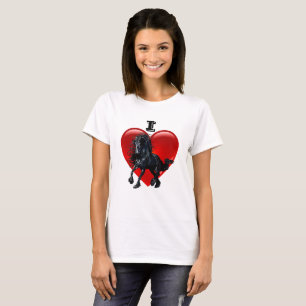 I Liebe Friesische Pferde, Grosses rotes Herz der T-Shirt