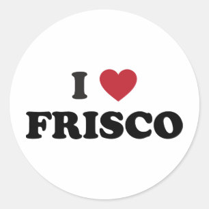 I Liebe Frisco Texas Runder Aufkleber