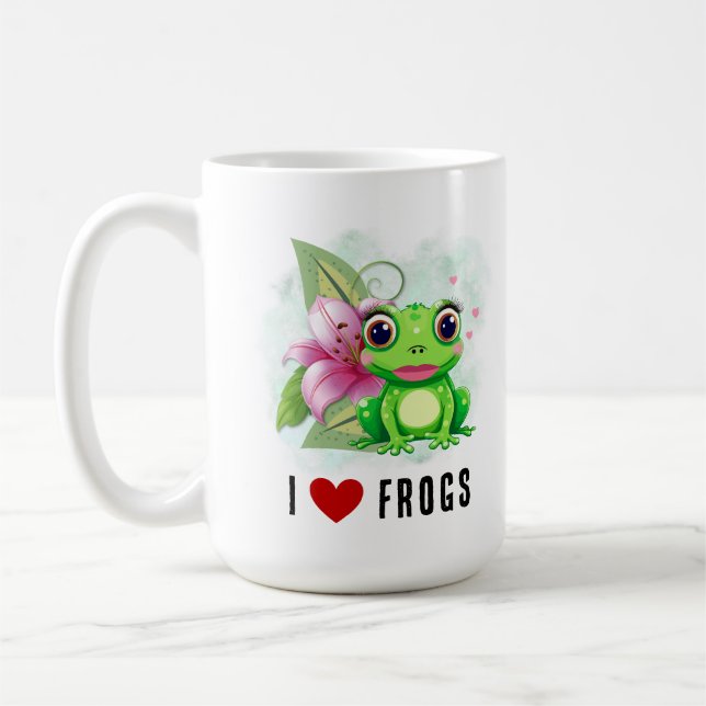 I Liebe Frogs Kaffee Tasse (Links)