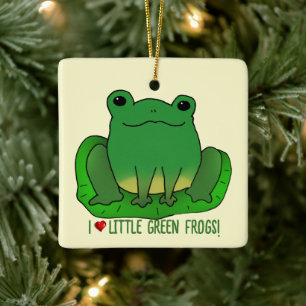 I Liebe Frogs Keramikornament