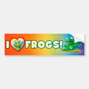 I Liebe Frogs Spaß wackeligen Autoaufkleber