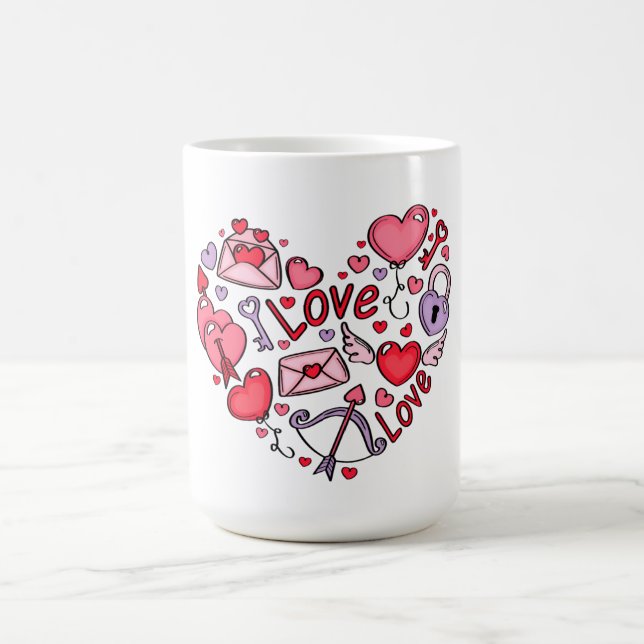 I Liebe Frohes Valentinstag Kaffeetasse (Mittel)