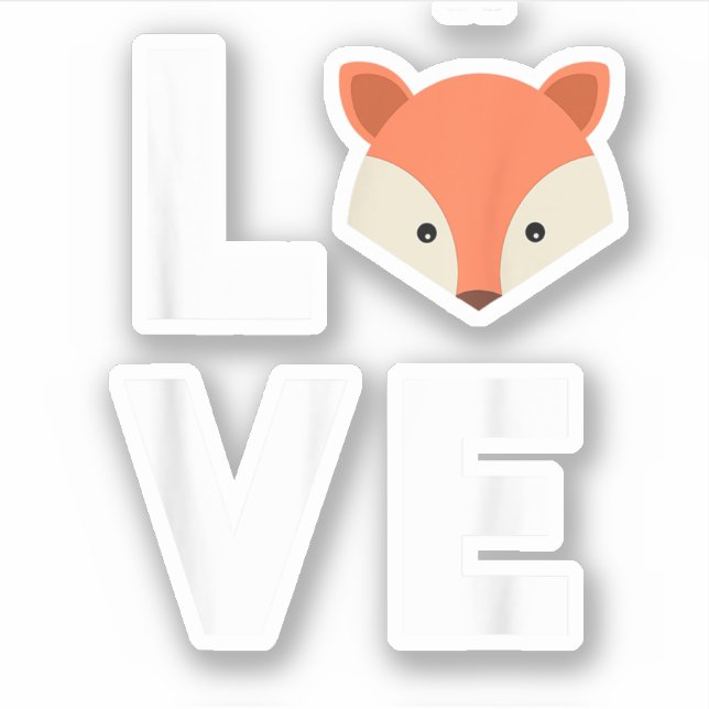 I Liebe Füchse Niedlich Fox Funny Fox Liebe Tierge Aufkleber (Vorderseite)