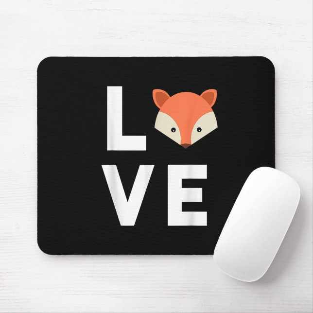 I Liebe Füchse Niedlich Fox Funny Fox Liebe Tierge Mousepad (Mit Mouse)