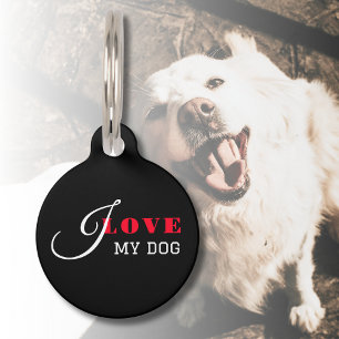 I Liebe ( Fügen Sie Ihren Text hinzu) Black Valent Haustiermarke