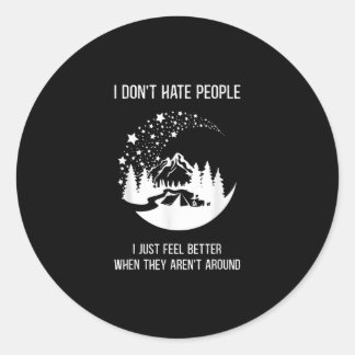 I Liebe Funny Outdoor Camper Wandern Runder Aufkleber