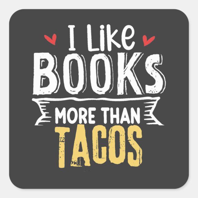 I Liebe für Lesen und Lernen Quadratischer Aufkleber (Vorderseite)