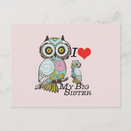 I-Liebe für meine große Schwester Owls Multiple Pr Postkarte