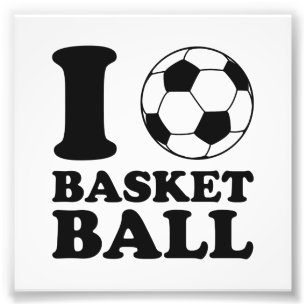 I Liebe Fußball Basketball Fotodruck