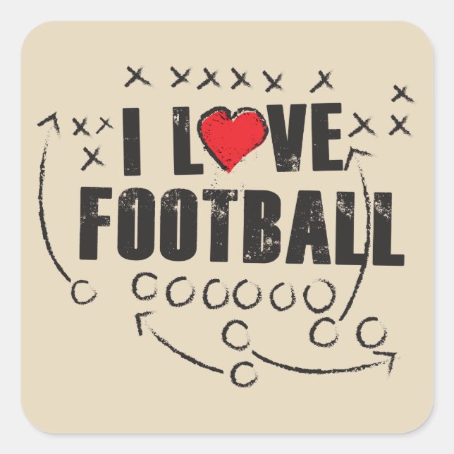 I Liebe Fußball - Beige Platz 1½" Matte Stickers (Vorderseite)