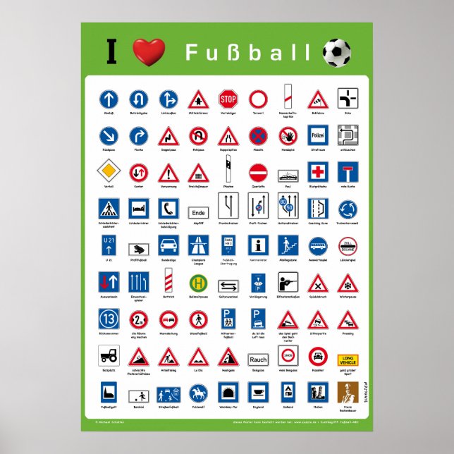 I Liebe Fußball Poster (Vorne)