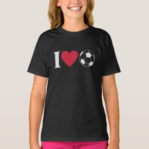I Liebe Fußball-Retrofußball-Liebhaber T-Shirt