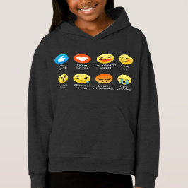 I Liebe-FußballEmoticon (emoji) - Weiß auf Hoodie