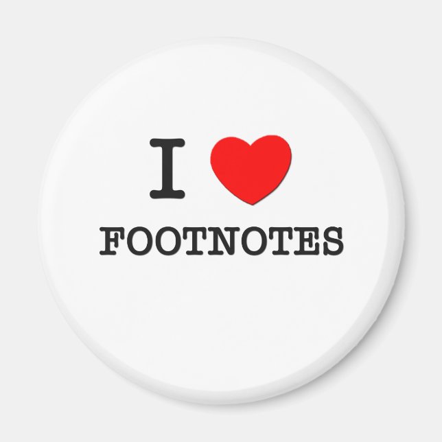 I Liebe Fußnoten Magnet (Vorne)