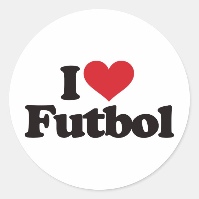 I Liebe Futbol Runder Aufkleber (Vorderseite)
