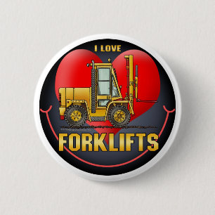 I Liebe-Gabelstapler-Knopf-Button Button