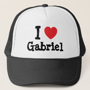 I Liebe Gabriel Herz Brauch personalisiert Truckerkappe