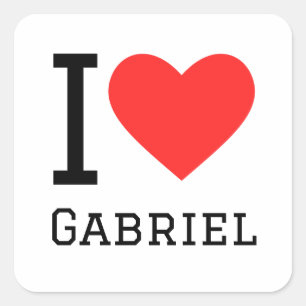 I Liebe Gabriel Quadratischer Aufkleber
