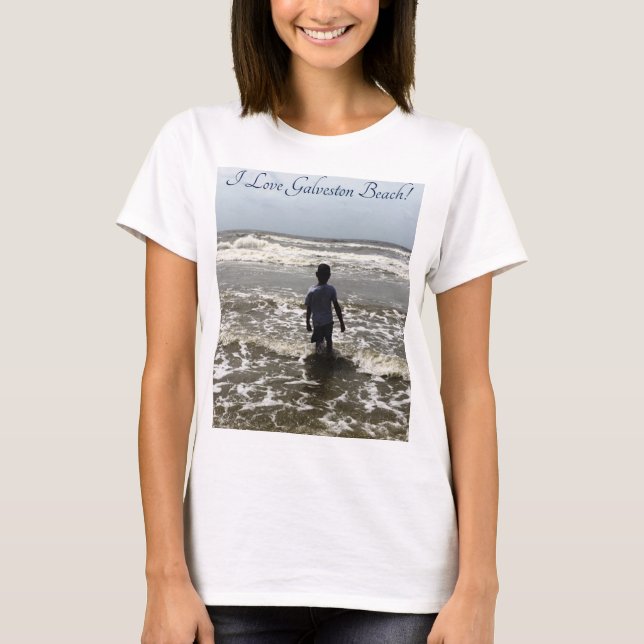 I Liebe Galveston Strand-Erwachsen-T - Shirt (Vorderseite)