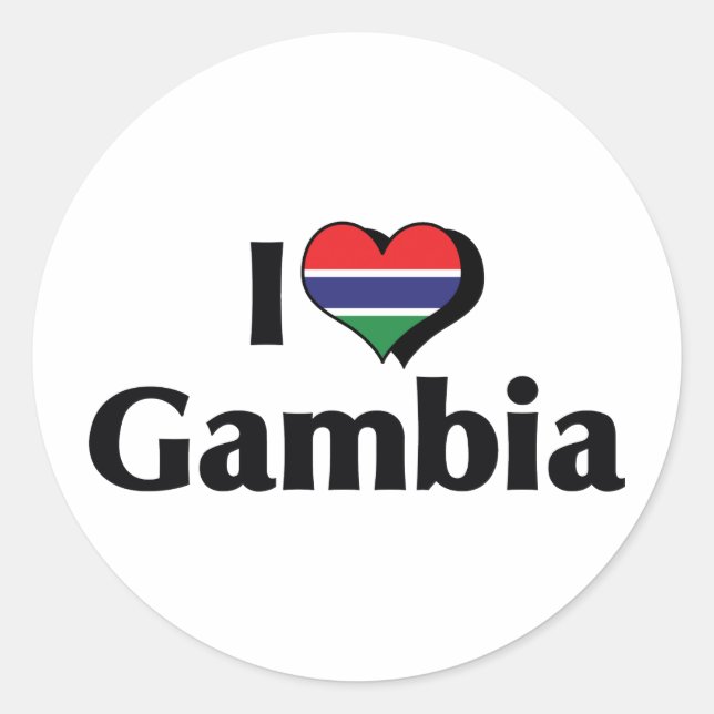 I Liebe Gambia Flag Runder Aufkleber (Vorderseite)