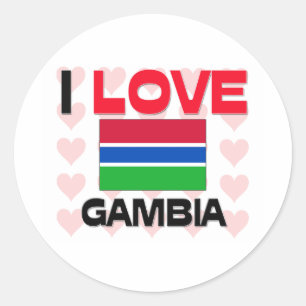 I Liebe Gambia Runder Aufkleber