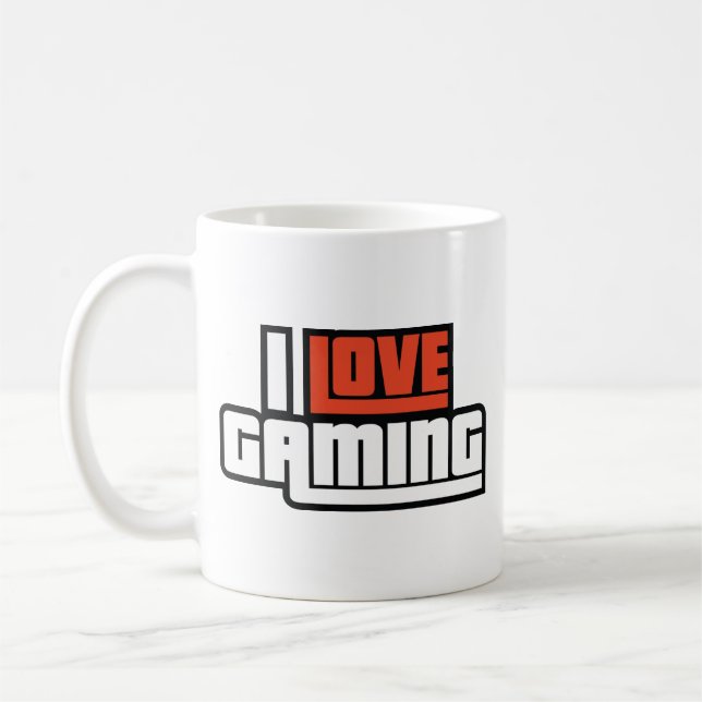 I Liebe Gaming Coffee Tasse (Links)