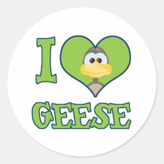 I Liebe Gänse Runder Aufkleber