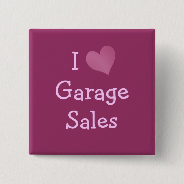 I Liebe Garagenverkauf Button (Vorderseite)
