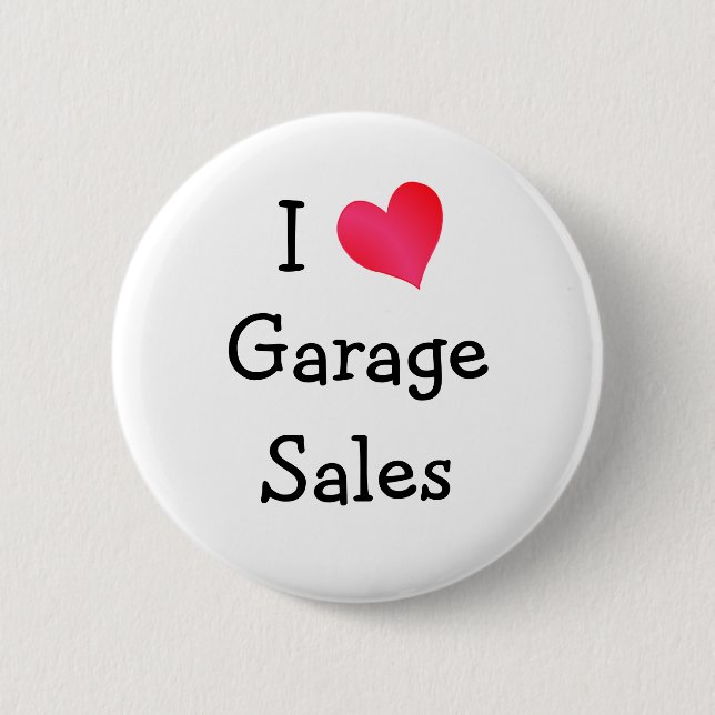 I Liebe Garagenverkauf Button (Vorderseite)