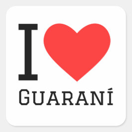I Liebe Garantie Quadratischer Aufkleber