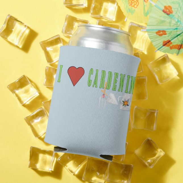 I Liebe Gartenarbeit Illustrierter Text Dosenkühler (In Situ Sommer)
