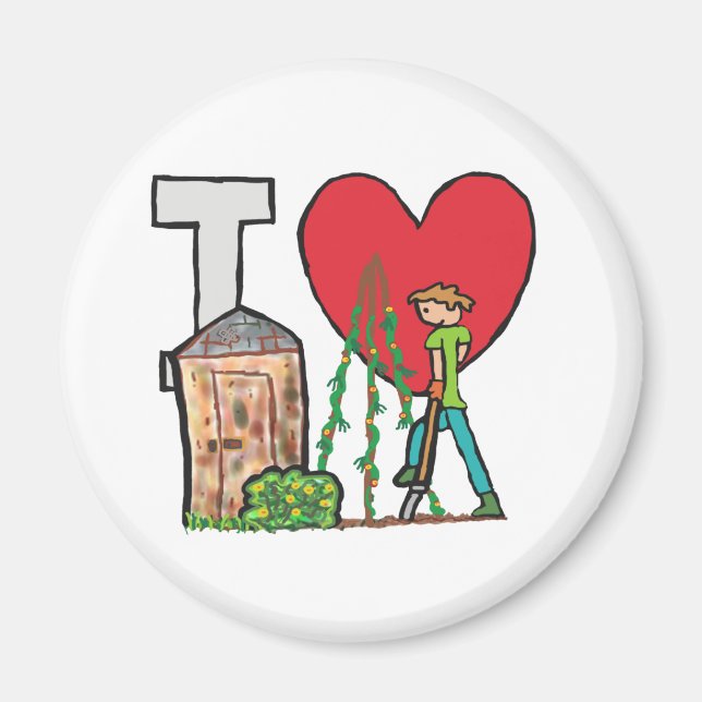 I Liebe Gartenarbeit Magnet (Vorne)