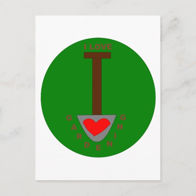 I Liebe Gartenarbeit Postkarte (Vorderseite)