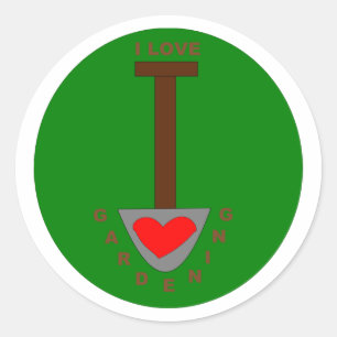I Liebe Gartenaufkleber Runder Aufkleber