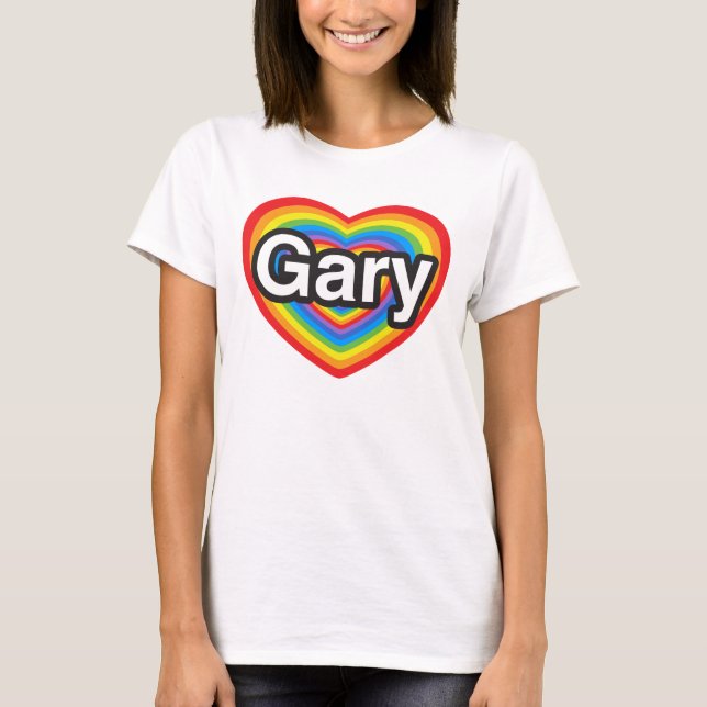 I Liebe Gary. Liebe I Sie Gary. Herz T-Shirt (Vorderseite)
