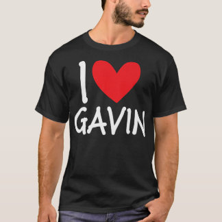I Liebe Gavin Name Personalisiert Men Typ BESTE FR T-Shirt