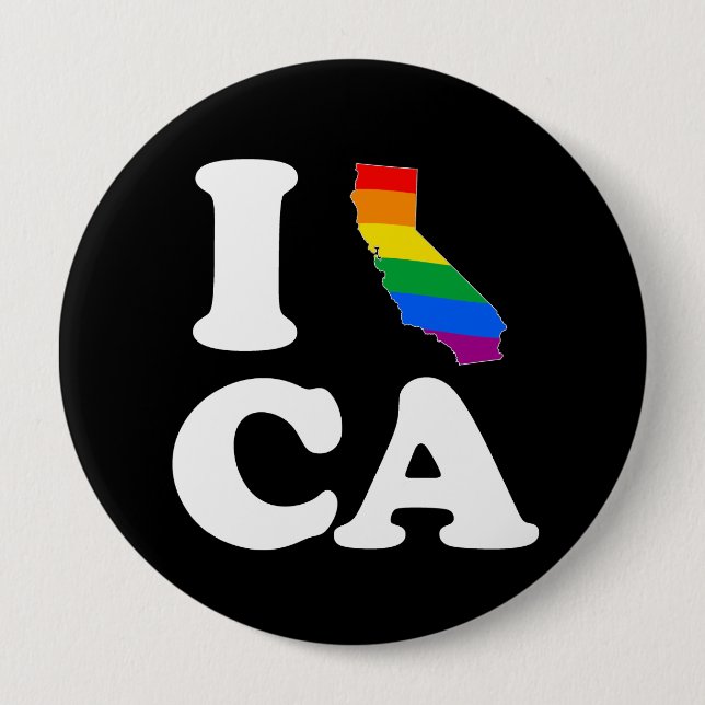 I LIEBE GAY CALIFORNIA - WEISS -.pnng Button (Vorderseite)