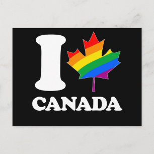 I LIEBE GAY CANADA - - WEISS -.pnng Postkarte