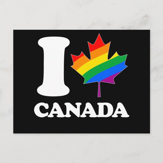 I LIEBE GAY CANADA - - WEISS -.pnng Postkarte (Vorderseite)