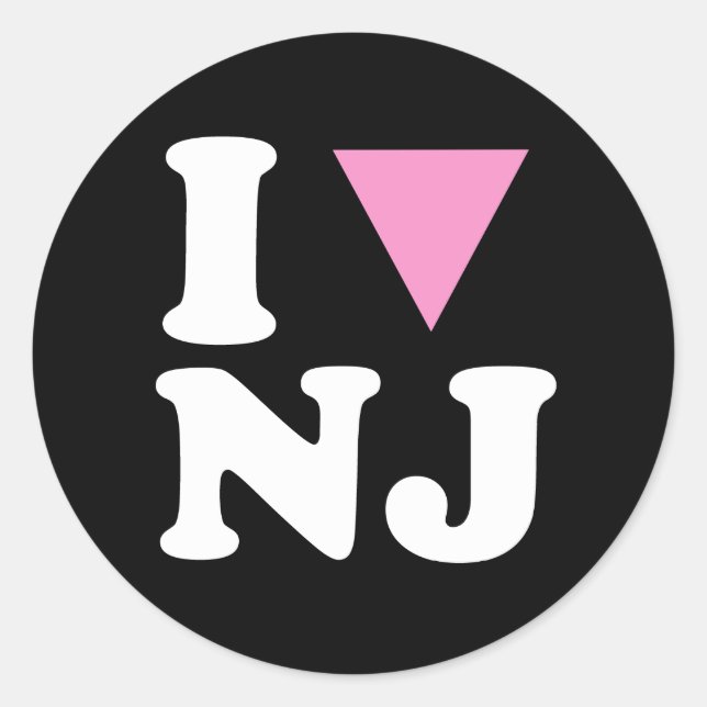 I LIEBE GAY NJ - WHITE -.pnng Runder Aufkleber (Vorderseite)